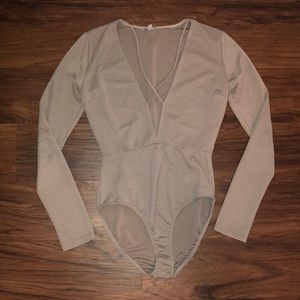 Low cut v neck body suit